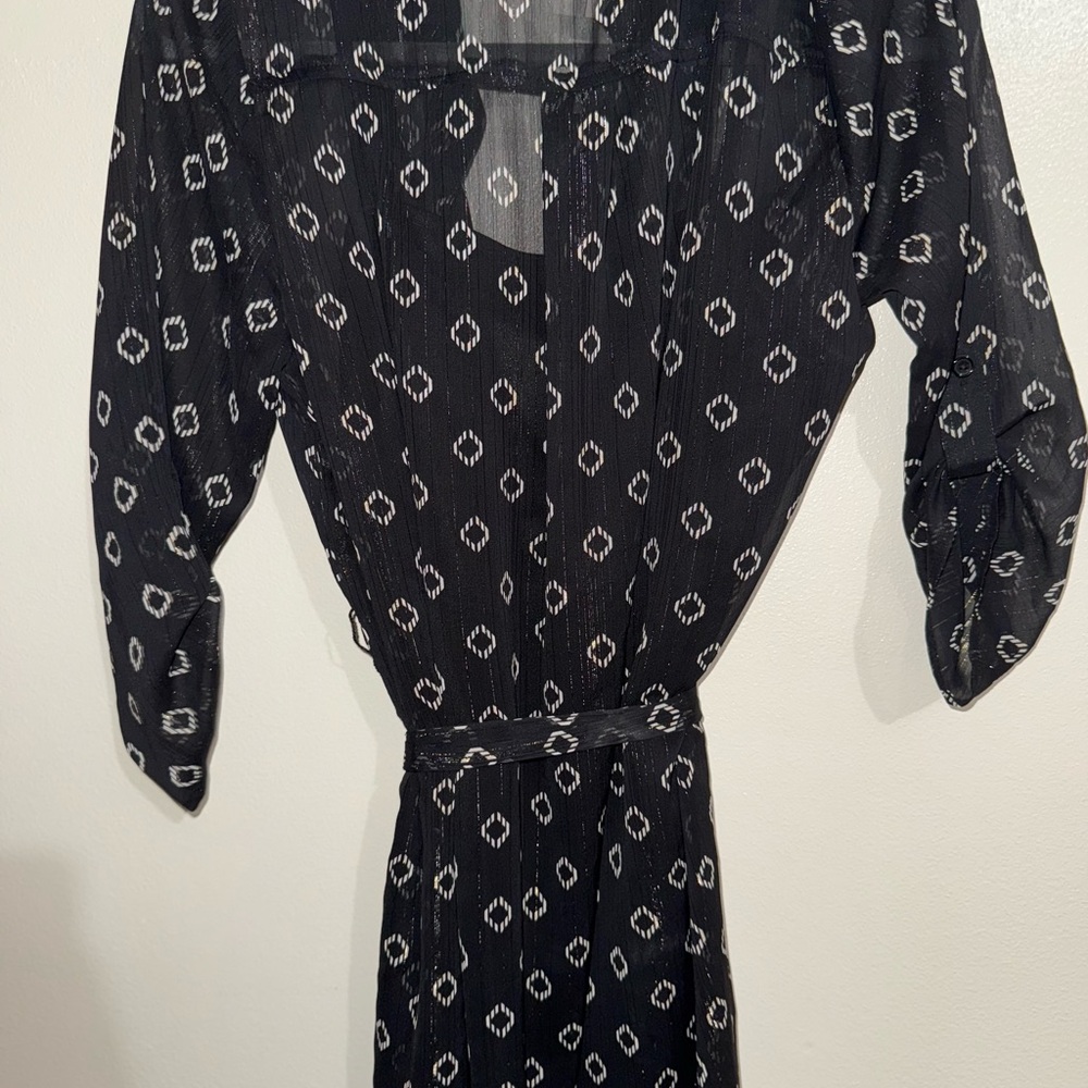 Maurices Black and White Geometric Long Sleeve Dress